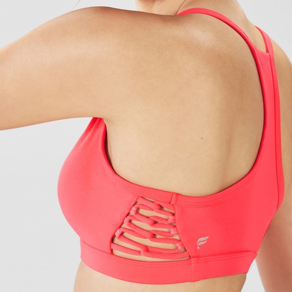 Fabletics Other - Fabletics Pink Peri Lace Up Sports Bra Sz. S